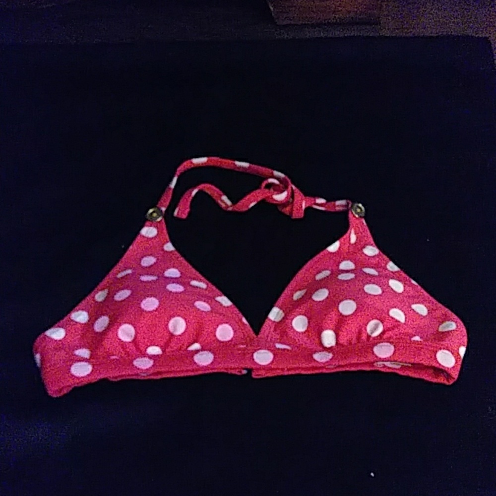 Club TOO Bathing Suit Top Red Polka Dots 16